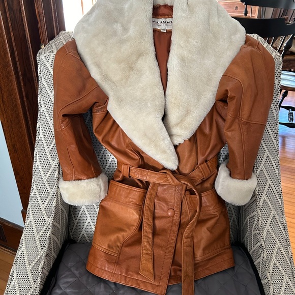 Wilson Leather Hooded Faux Fur Coat XS - Picture 1 of 5